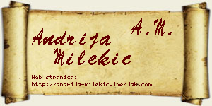 Andrija Milekić vizit kartica